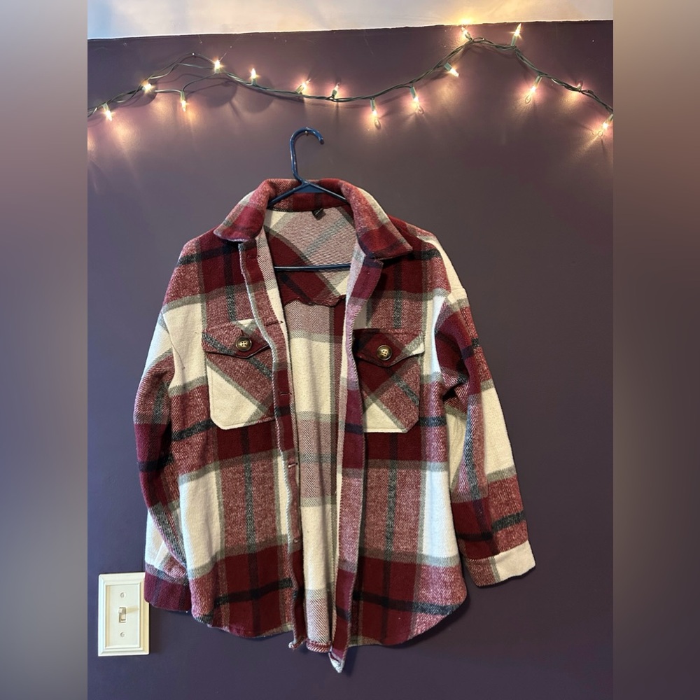 Squared Patterned warm flannel coat